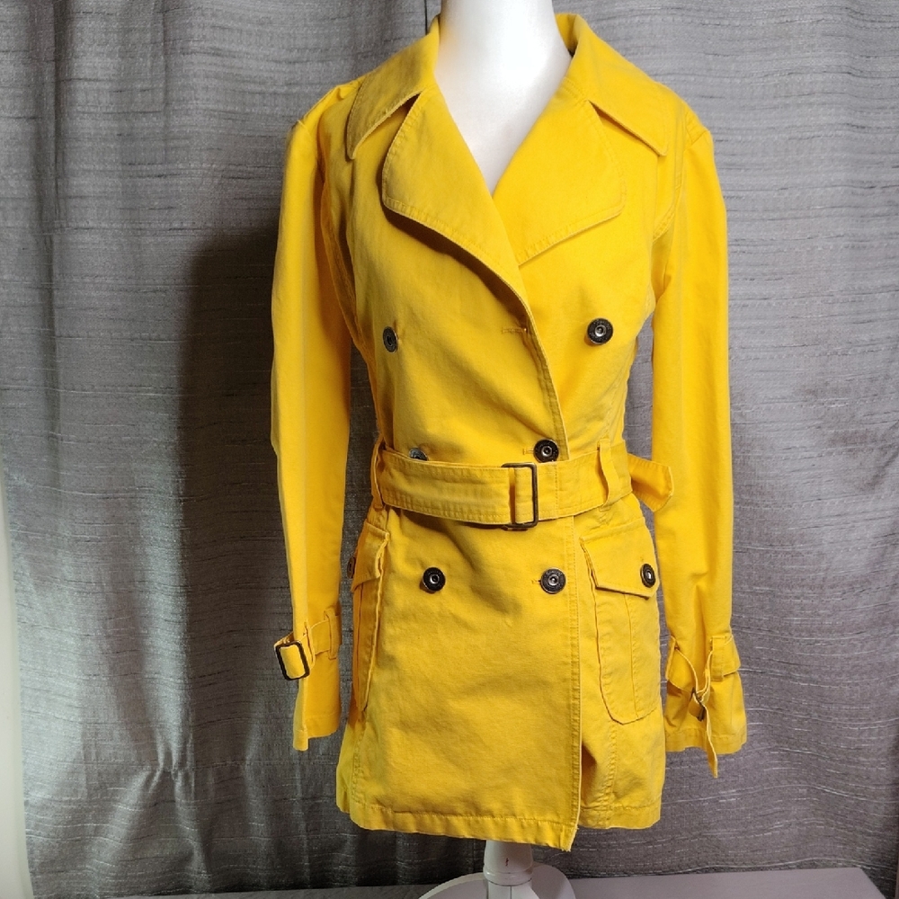 Fiorucci Yellow Double-Breasted Trench Coat